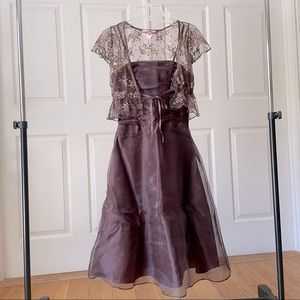 A Byer party prom dress with lace shrug, xs (juniors 3)